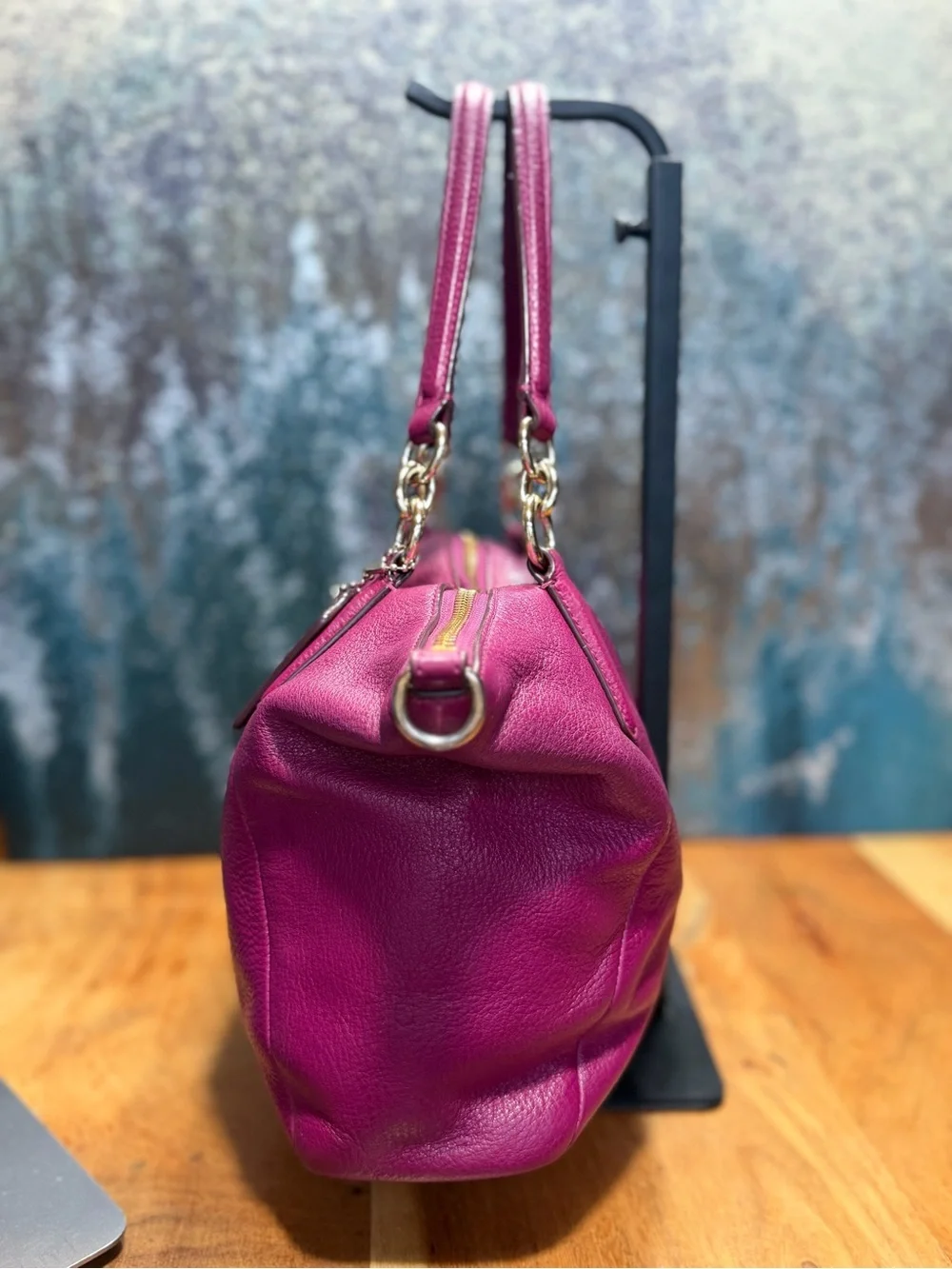Coach Barbiecore 2016 Small Kelsey Fuchsia Pebbled Leather Satchel
